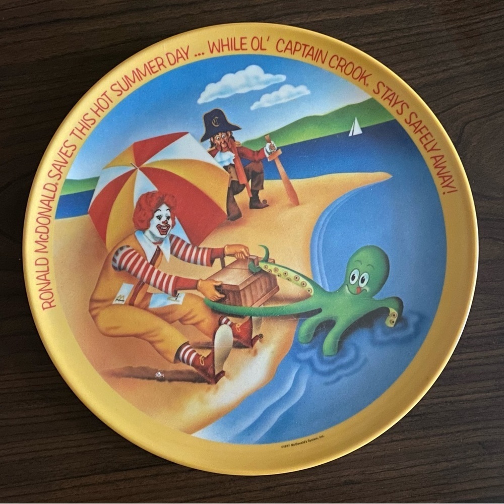 Vintage Ronald McDonald Saves This Summer Day Plate 1977 McDonald’s